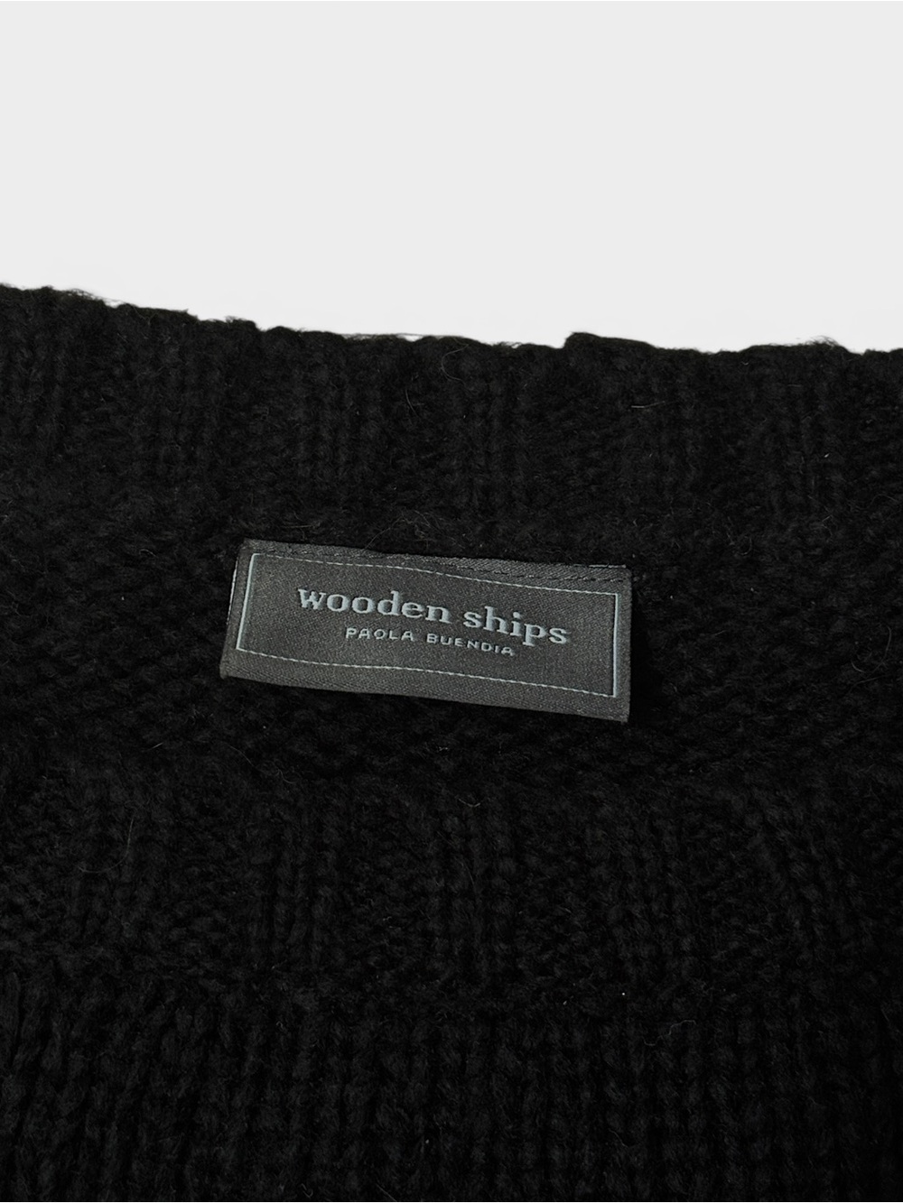 Wooden Ships Mohair Blend Camo Skull Crew Chunky Knit Sweater S/M - Picture 3 of 5